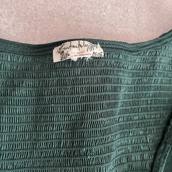 [S]Intimately Free People Deep Green Smocking & Rocking Bodysuit - Picture 4 of 6
